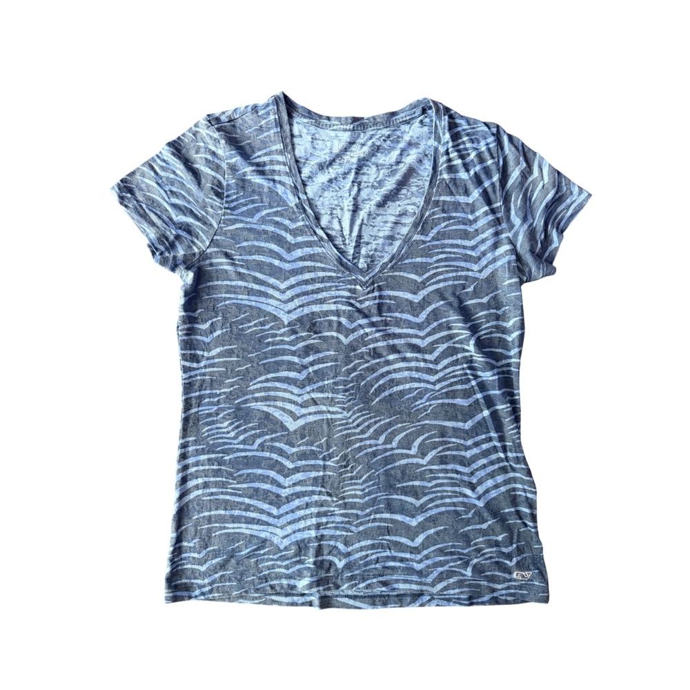 Vineyard Vines Women's M Blue Gray V-neck Lightweight T-shirt | SKU 1154